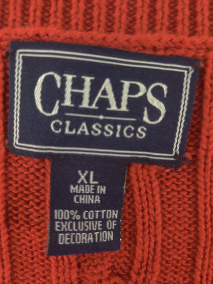 Chaps Women Cotton Fleece Orange Sweater XL