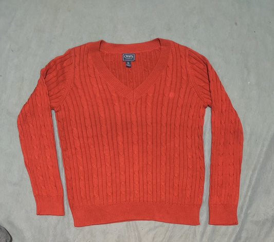 Chaps Women Cotton Fleece Orange Sweater XL