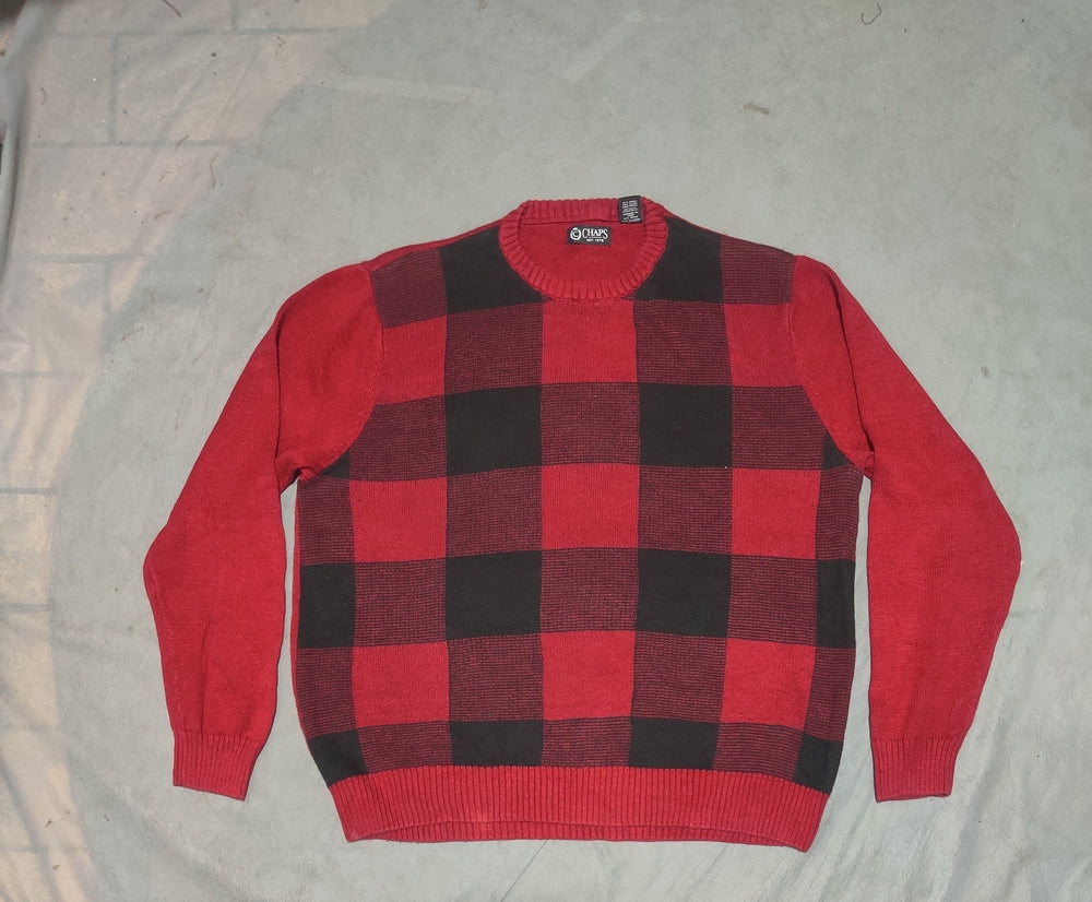 Chaps Men Cotton Ramie Red Sweater XL