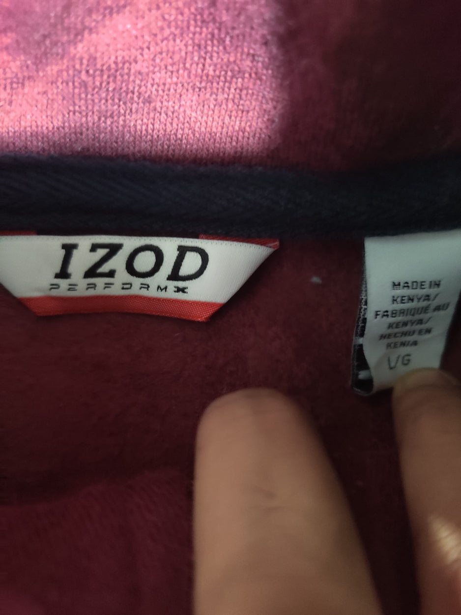 Izod Men Cotton Fleece Maroon Sweatshirt L