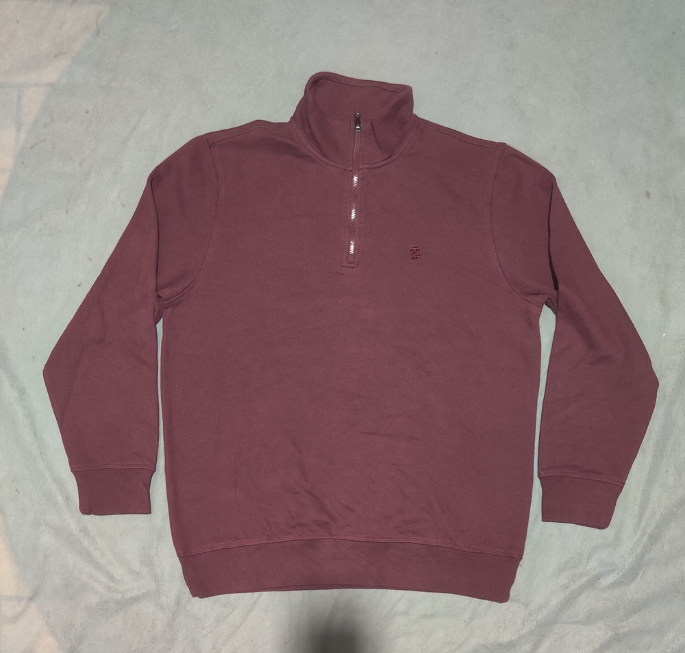 Izod Men Cotton Fleece Maroon Sweatshirt L