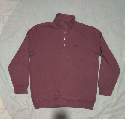 Izod Men Cotton Fleece Maroon Sweatshirt L