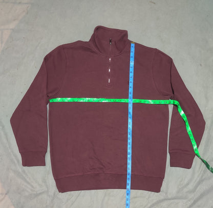 Izod Men Cotton Fleece Maroon Sweatshirt L