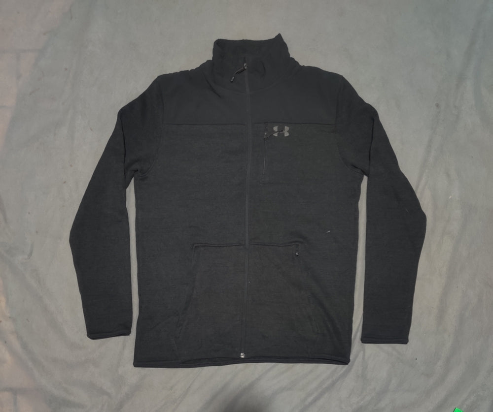 Under Armour Men Cotton Fleece Black Zipper L