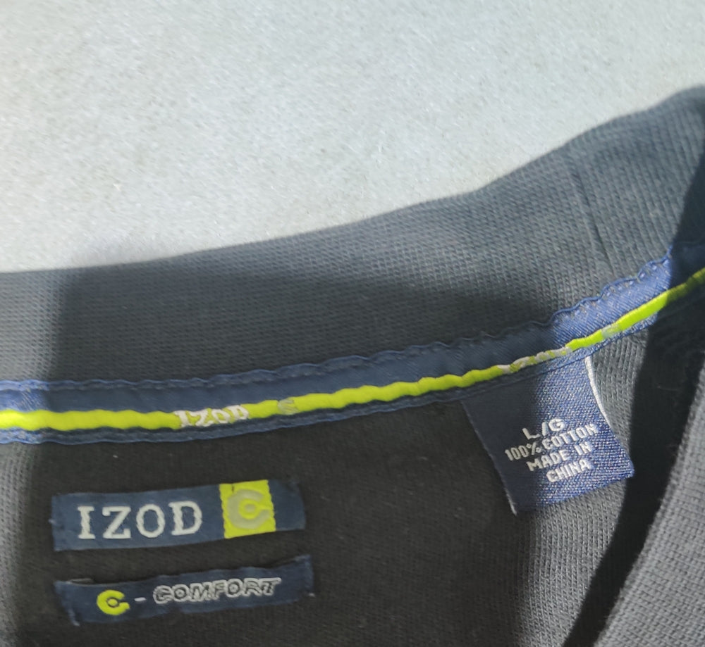 Izod Men Cotton Black Hoodie L