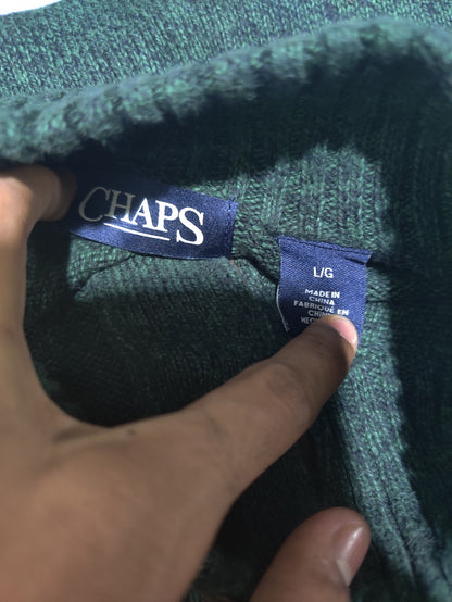 Chaps Men Wool Green Sweater L
