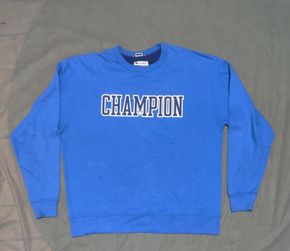 Champion Men Cotton Fleece Blue Sweatshirt XL