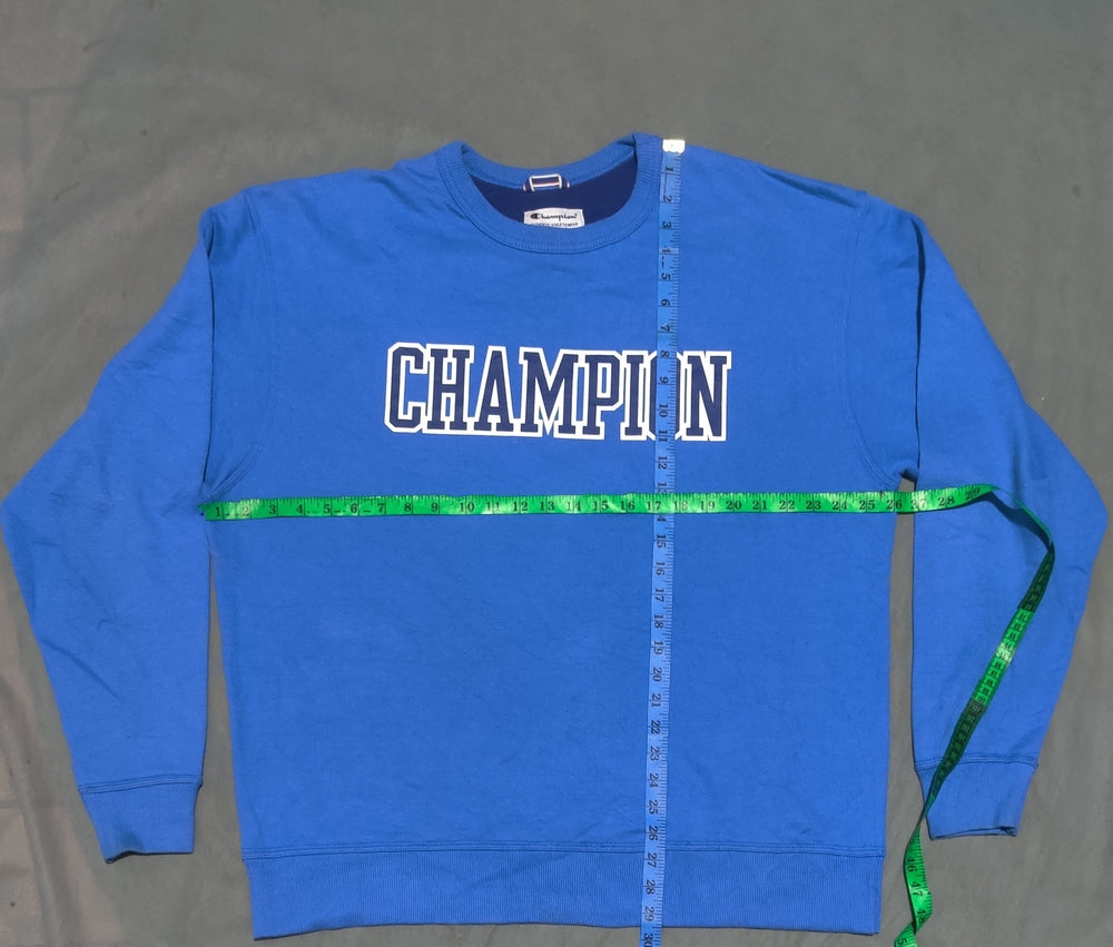 Champion Men Cotton Fleece Blue Sweatshirt XL