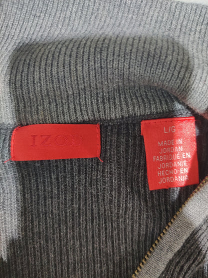 Izod Men Cotton Fleece Gray Sweatshirt L