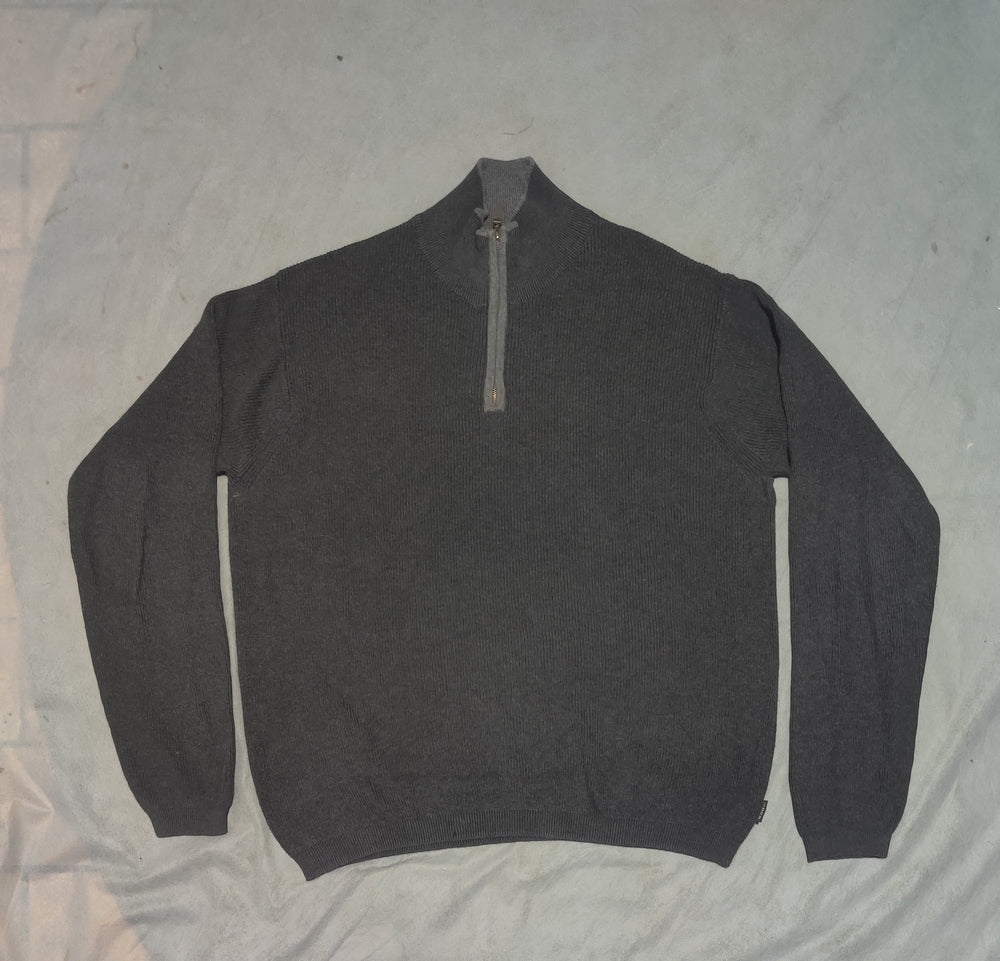 Izod Men Cotton Fleece Gray Sweatshirt L