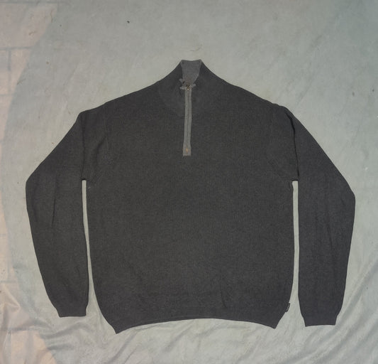 Izod Men Cotton Fleece Gray Sweatshirt L
