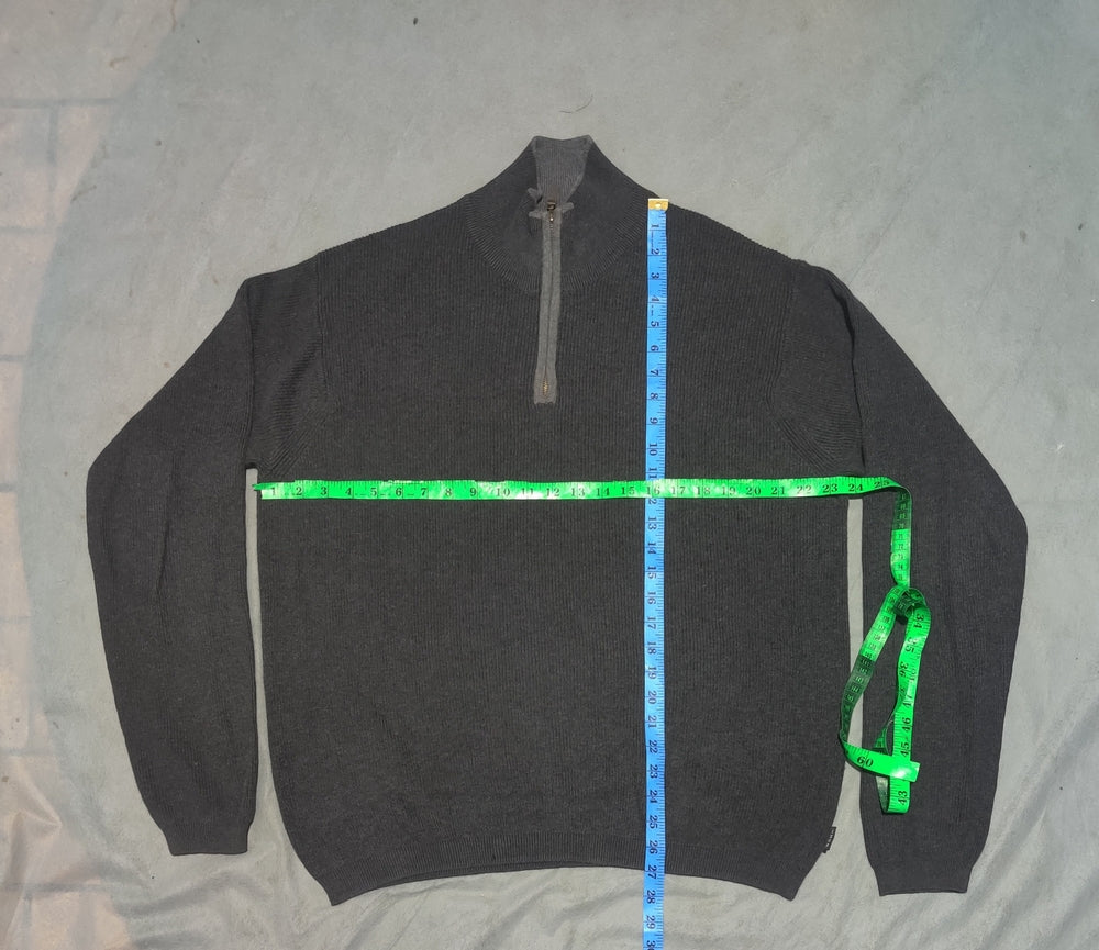 Izod Men Cotton Fleece Gray Sweatshirt L