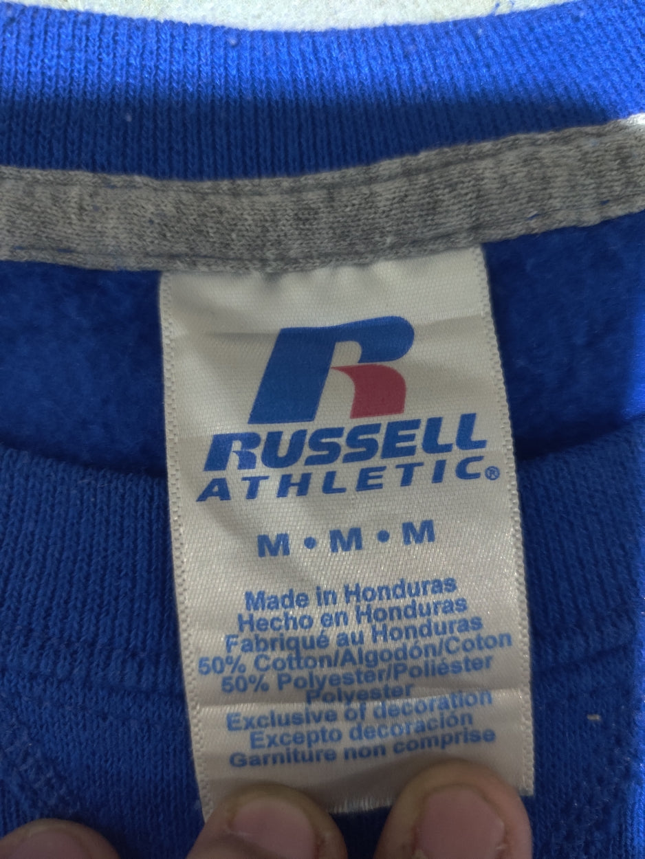 Russell Men Cotton Fleece Blue Sweatshirt M
