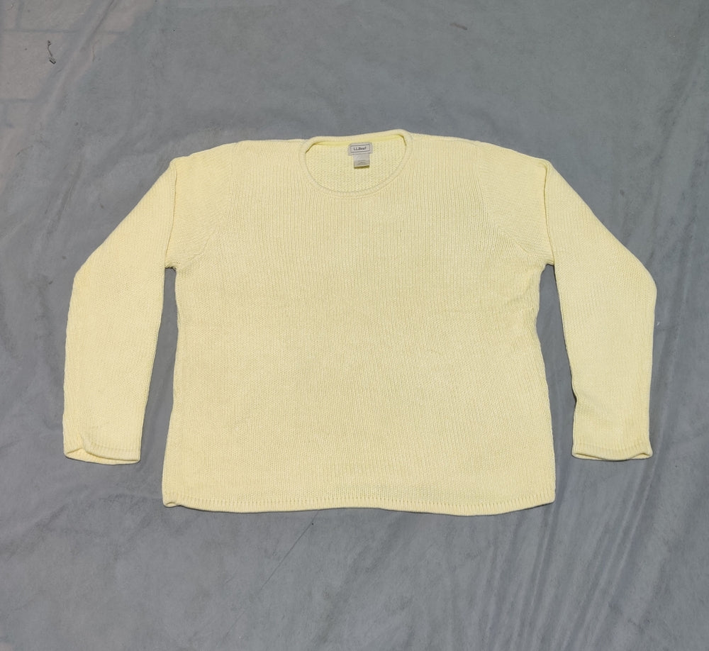 L.L.Bean Women Wool Yellow Sweater L