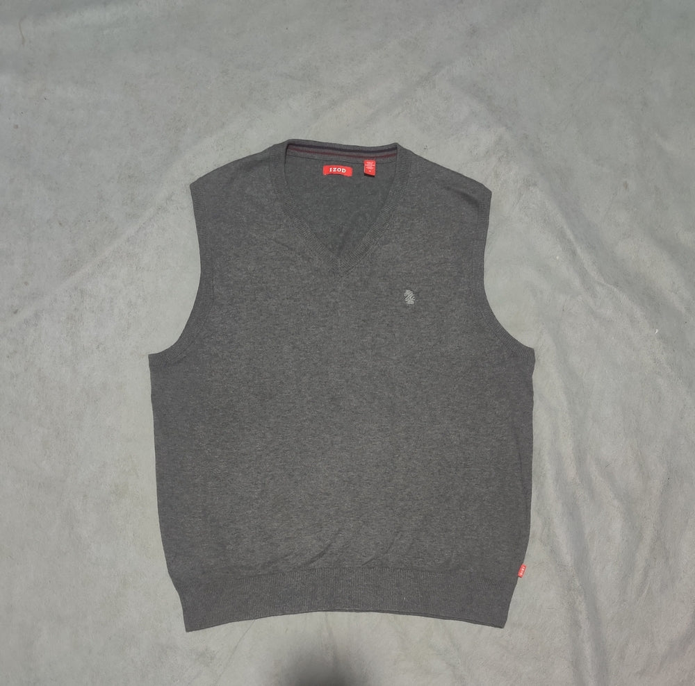 Izod Men Cotton Fleece Gray Sweater M