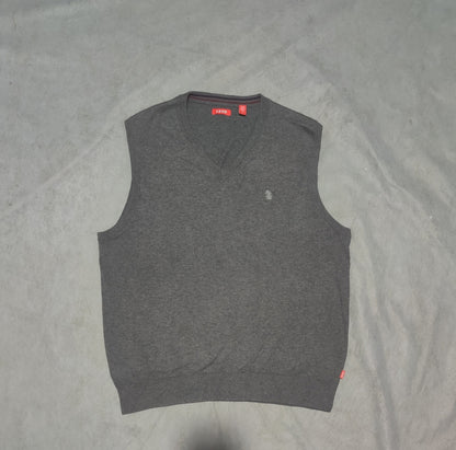 Izod Men Cotton Fleece Gray Sweater M