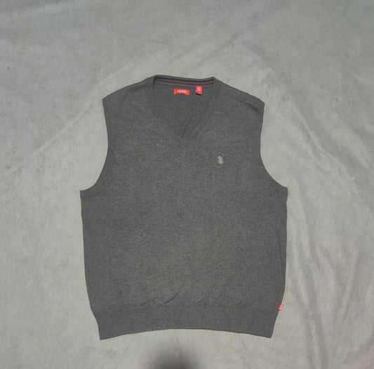 Izod Men Cotton Fleece Gray Sweater M