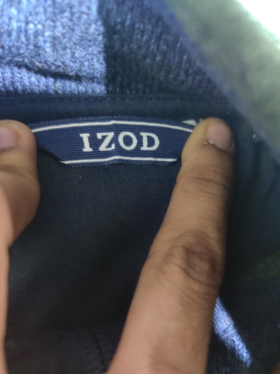 Izod Men Cotton Fleece Green Sweatshirt M