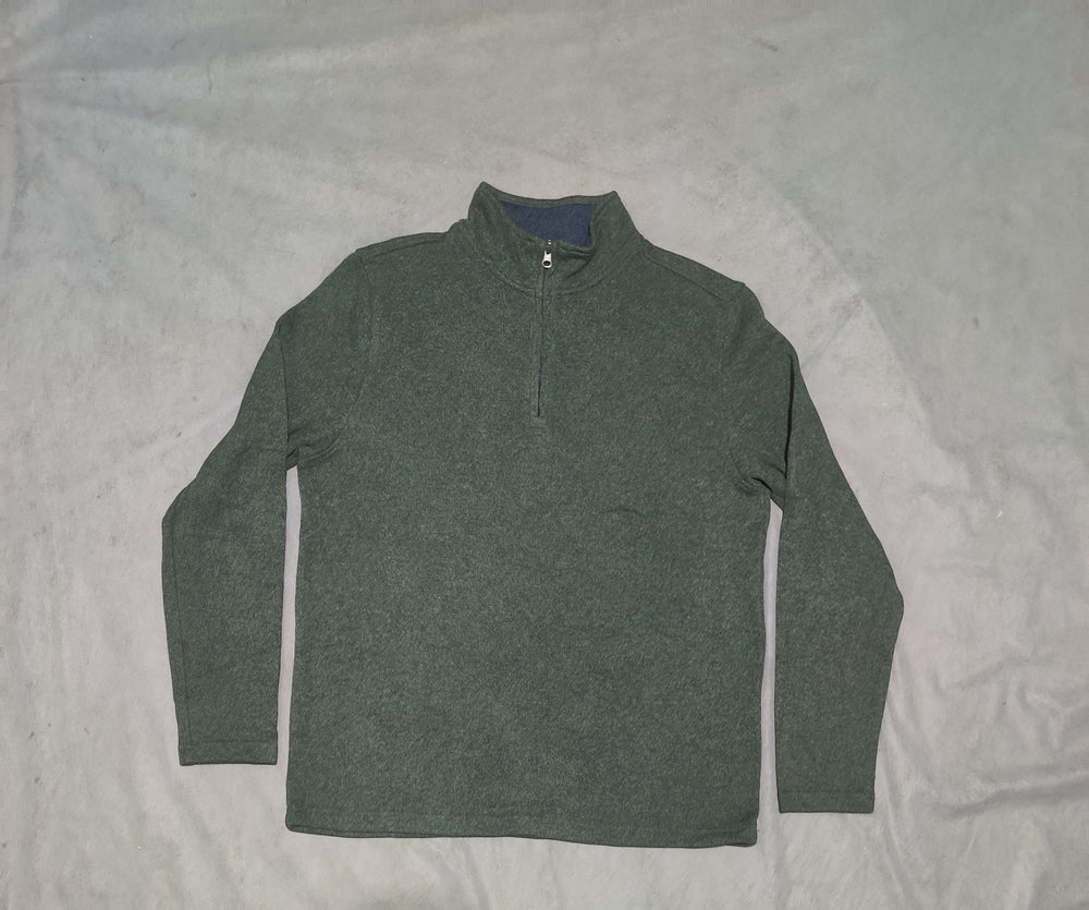 Izod Men Cotton Fleece Green Sweatshirt M