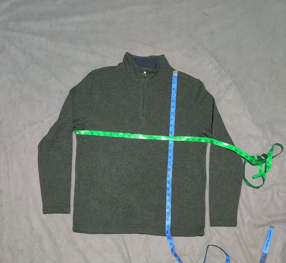 Izod Men Cotton Fleece Green Sweatshirt M