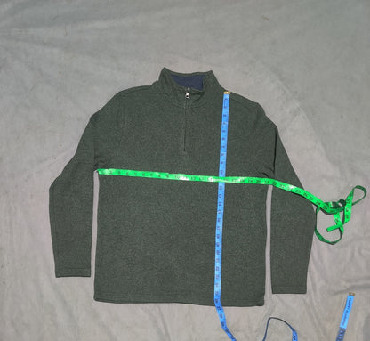 Izod Men Cotton Fleece Green Sweatshirt M