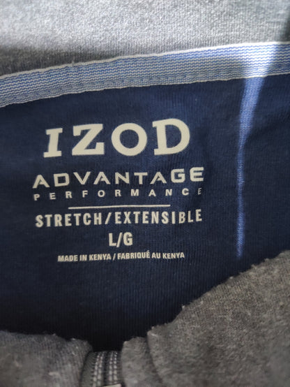 Izod Men Cotton Fleece Gray Sweatshirt L