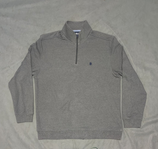 Izod Men Cotton Fleece Gray Sweatshirt L