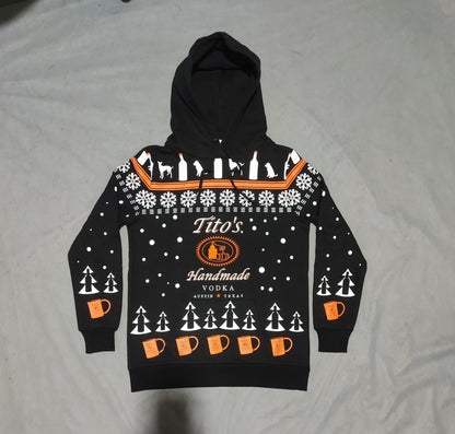 Tito's Men Cotton Fleece Black Hoodie S