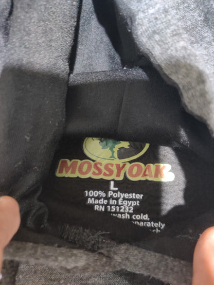 Mossy Oak Men Cotton Fleece Gray Hoodie L