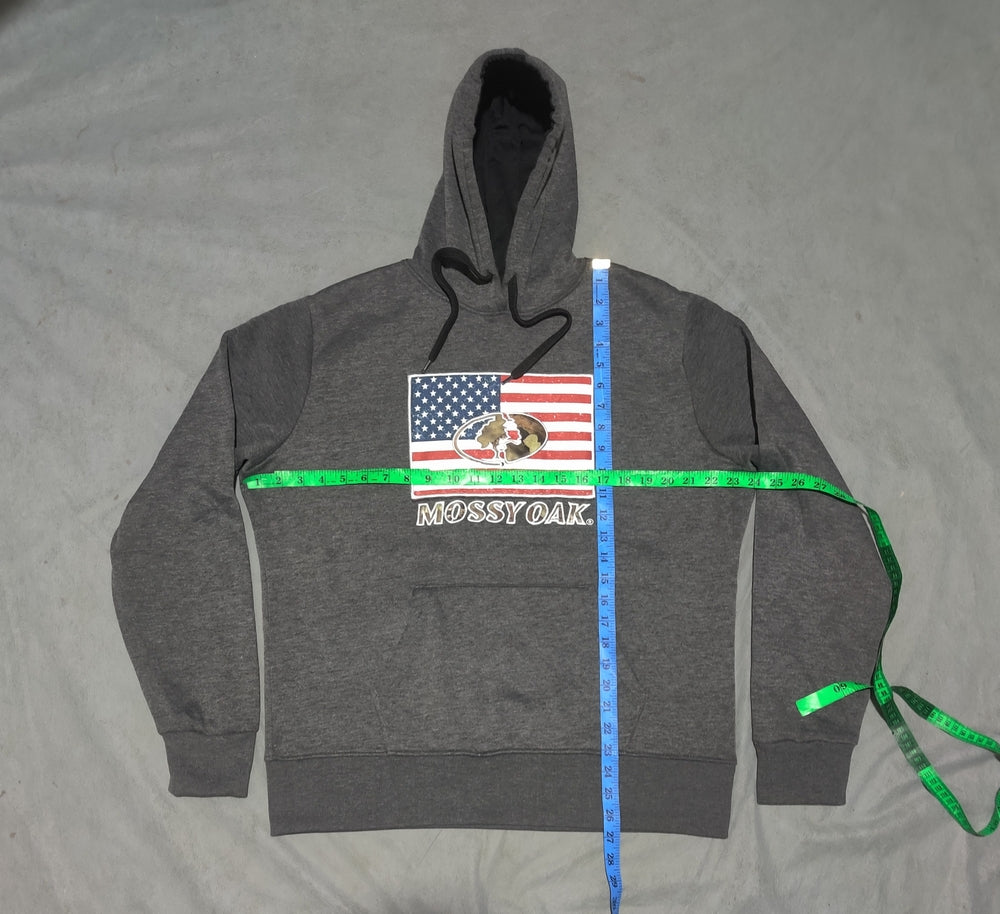 Mossy Oak Men Cotton Fleece Gray Hoodie L
