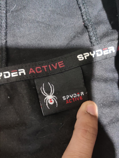 Spyder Men Cotton Fleece Black Zipper XL