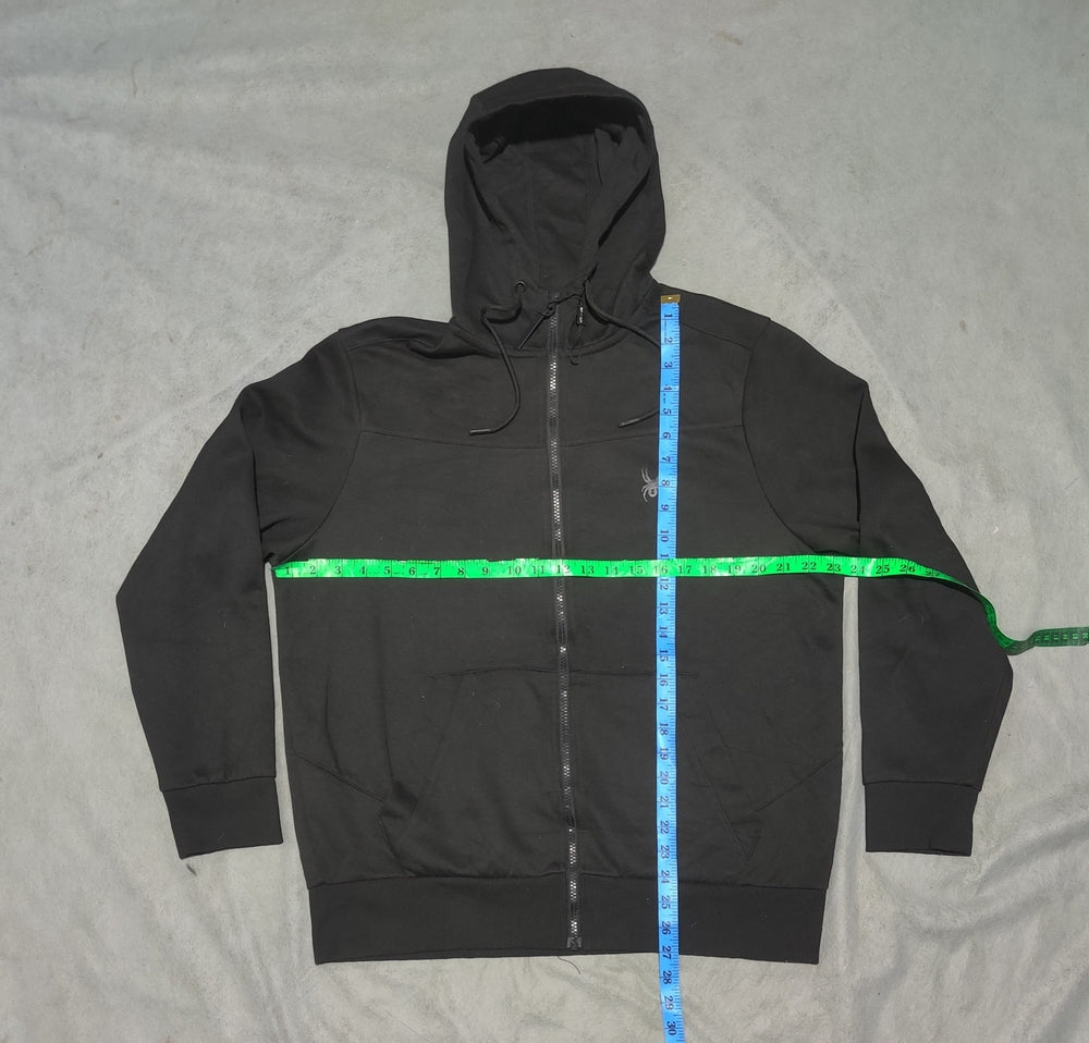 Spyder Men Cotton Fleece Black Zipper XL