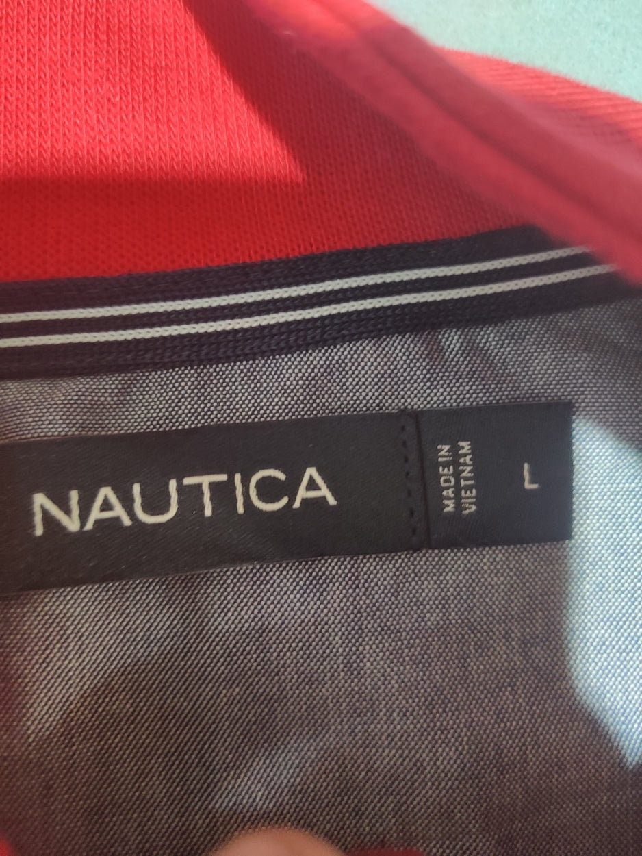 Nautica Men Cotton Fleece Red Sweatshirt L