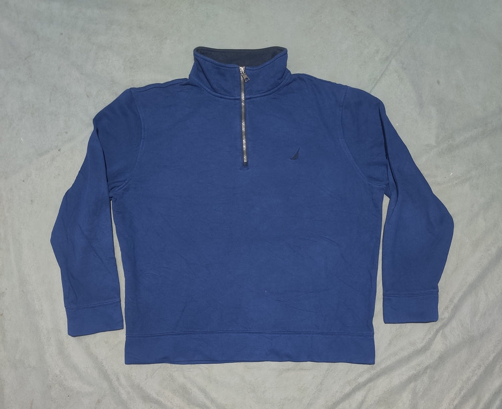 Nautica Men Cotton Fleece Blue Sweatshirt XL