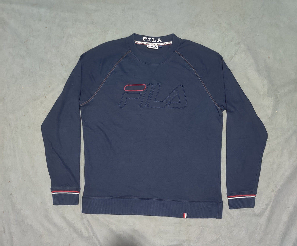 Fila Men Cotton Fleece Blue Sweatshirt L