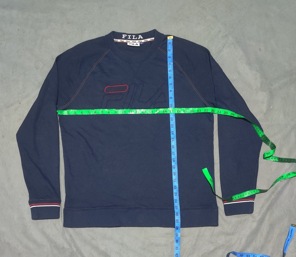 Fila Men Cotton Fleece Blue Sweatshirt L