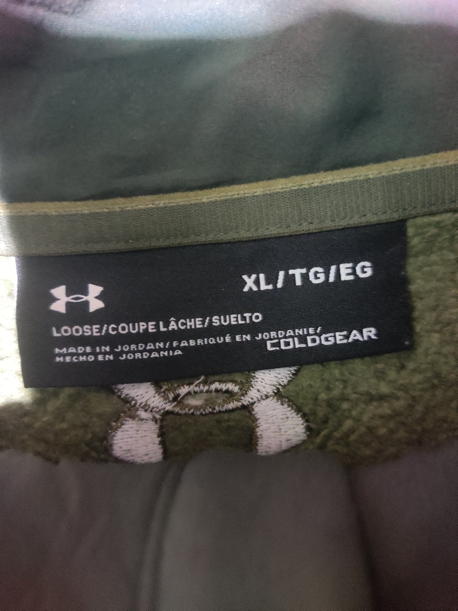 Under Armour Men Cotton Fleece Green Sweatshirt XL