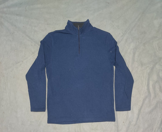 Izod Men Cotton Fleece Blue Sweatshirt M