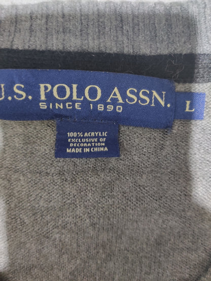 Polo U.S. Asnn Men Cotton Fleece Gray Sweater L