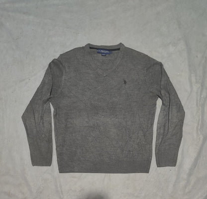 Polo U.S. Asnn Men Cotton Fleece Gray Sweater L