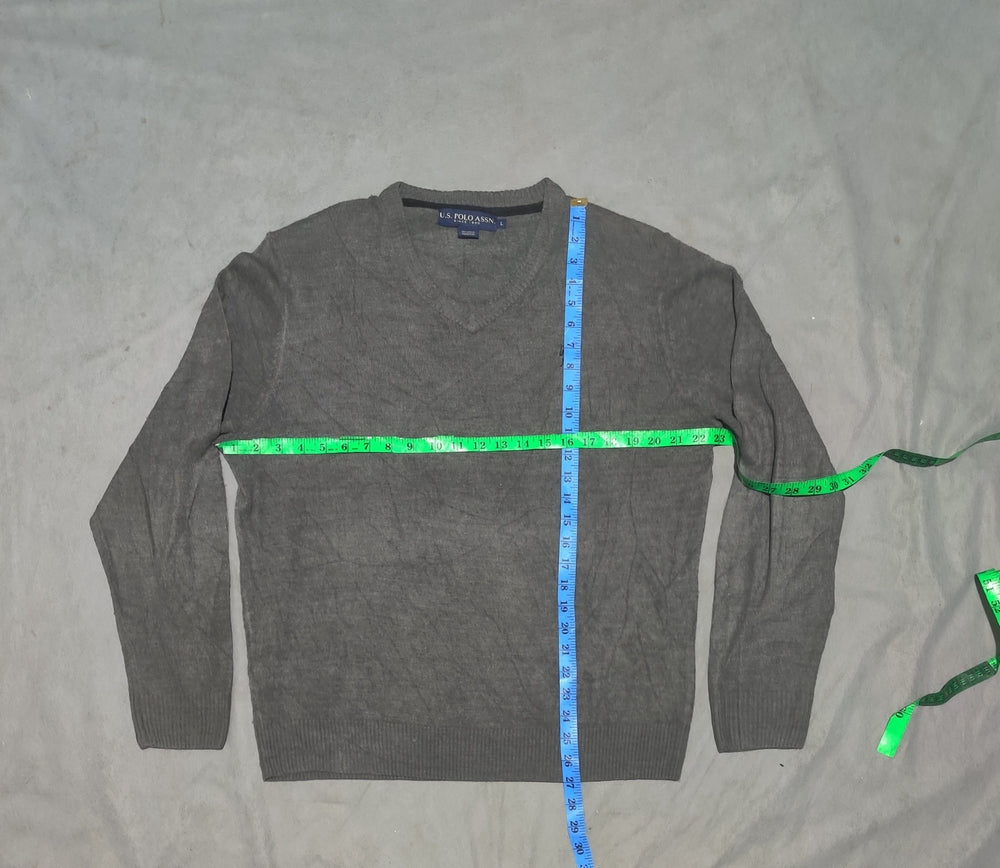 Polo U.S. Asnn Men Cotton Fleece Gray Sweater L