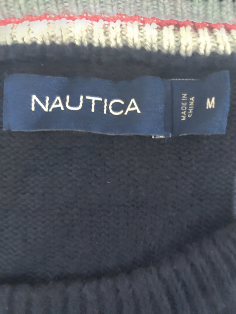 Nautica Men Cotton Fleece Green Sweater M