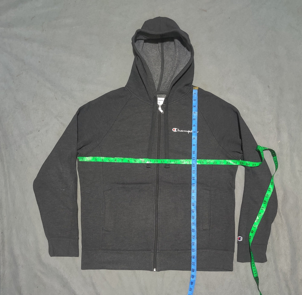 Champion Men Cotton Fleece Gray Zipper L