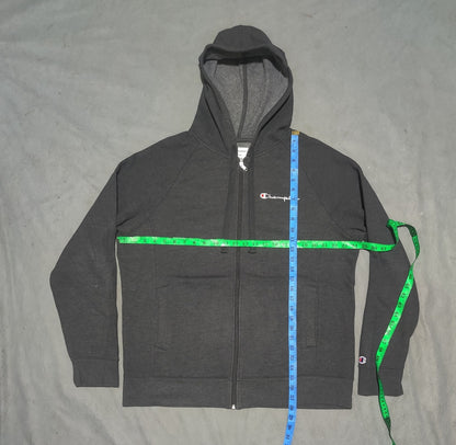 Champion Men Cotton Fleece Gray Zipper L