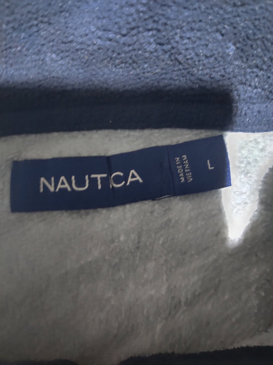 Nautica Men Cotton Fleece Gray Zipper L