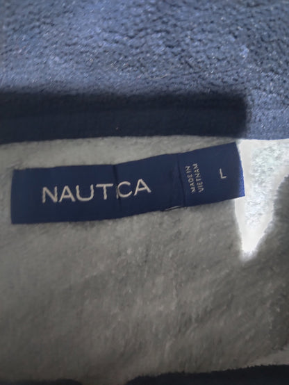 Nautica Men Cotton Fleece Gray Zipper L