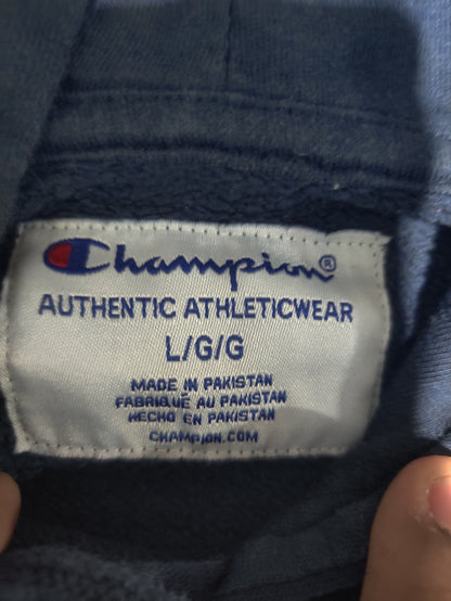 Champion Men Cotton Fleece Blue Hoodie L