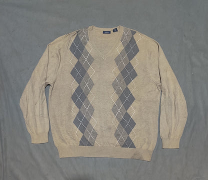 Izod Men Cotton Fleece Cream Sweater 2XL