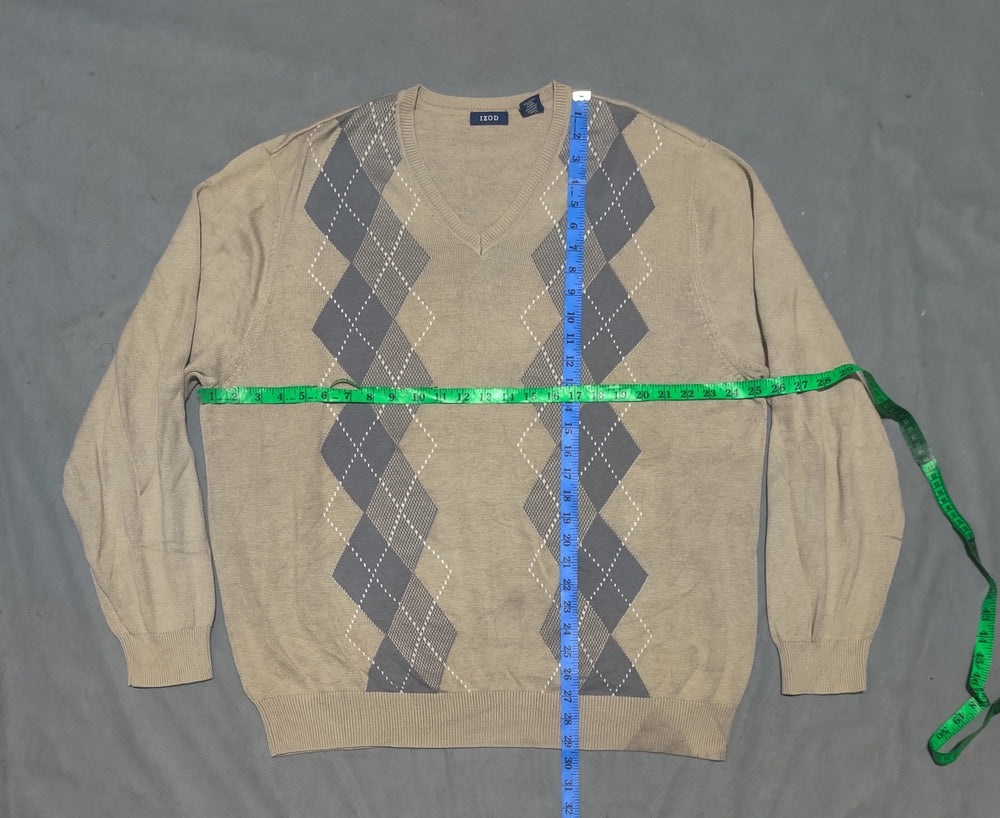 Izod Men Cotton Fleece Cream Sweater 2XL