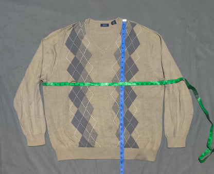 Izod Men Cotton Fleece Cream Sweater 2XL